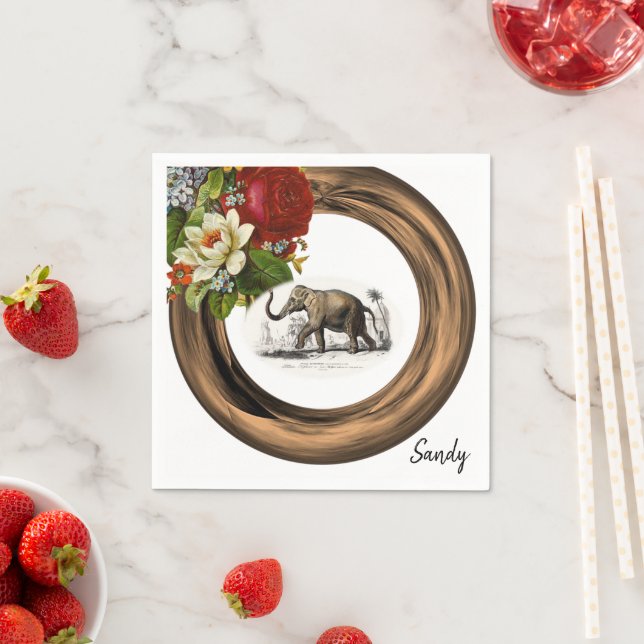 Pappra blöjor, Blommigt Elephant Pappersservett (Insitu)