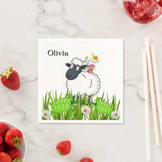 Pappra blöjor, Blommigt för Grönt av fårsköldpaddo Pappersservett (Insitu)