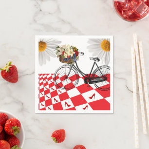 Pappra blöjor, Blommigt för röd Daisy, röd Pappersservett