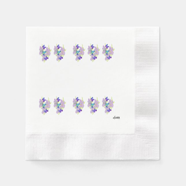 Pappra blöjor: Dag med en Humming Bird Pappersservett (Framsidan)