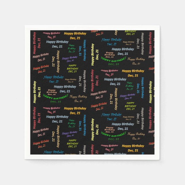 Pappra blöjor, december, 21:a födelsedagen pappersservett (Framsidan)