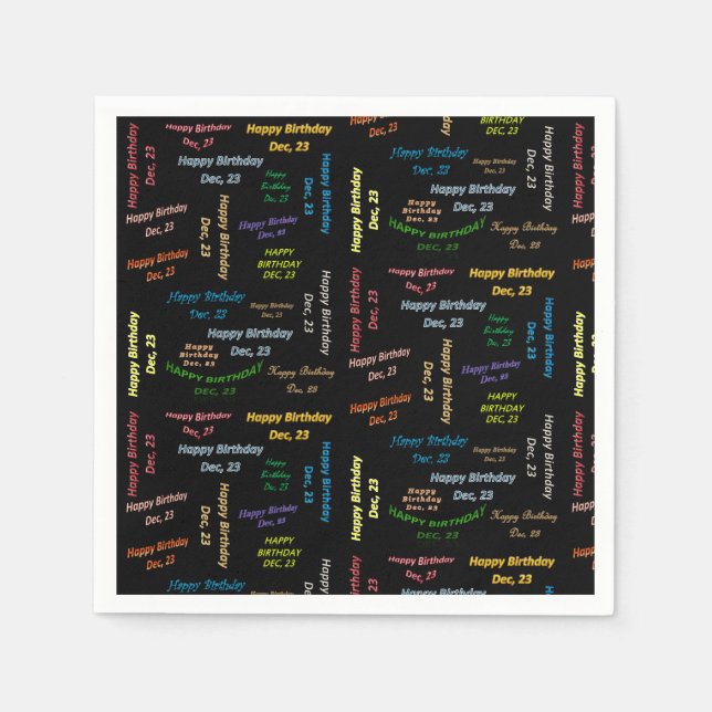 Pappra blöjor december, 23 födelsedagar pappersservett (Framsidan)