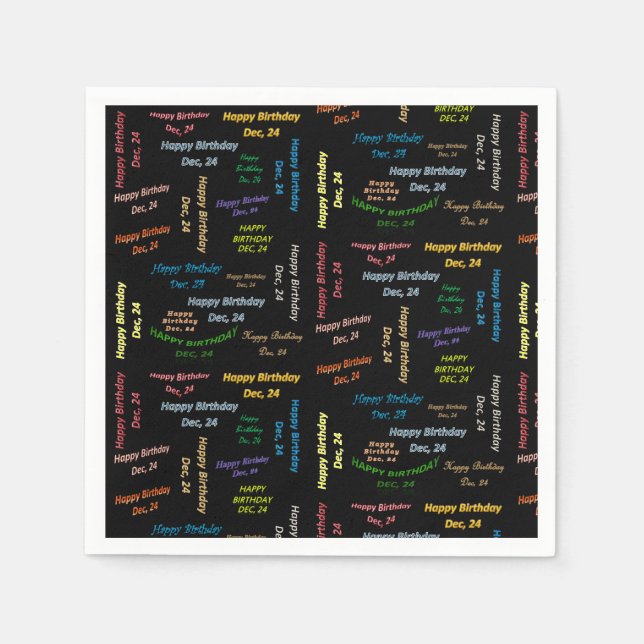 Pappra blöjor december, 24 födelsedagar pappersservett (Framsidan)