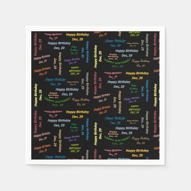 Pappra blöjor december, 29 födelsedagar pappersservett (Framsidan)