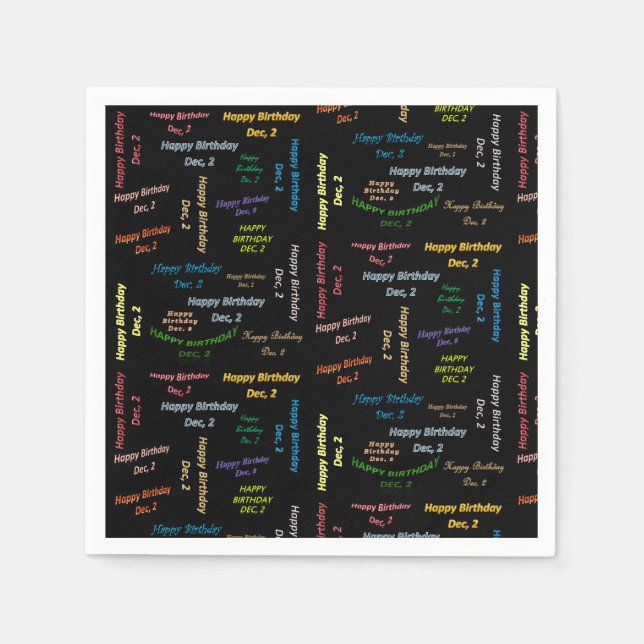 Pappra blöjor december, 2 födelsedagar pappersservett (Framsidan)