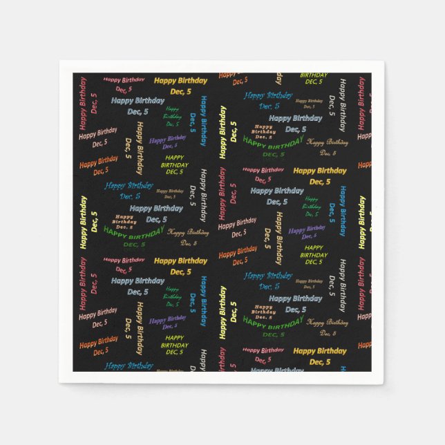 Pappra blöjor december, 5 födelsedagar pappersservett (Framsidan)