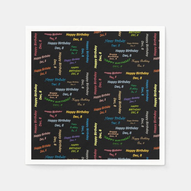 Pappra blöjor december, 8 födelsedag pappersservett (Framsidan)