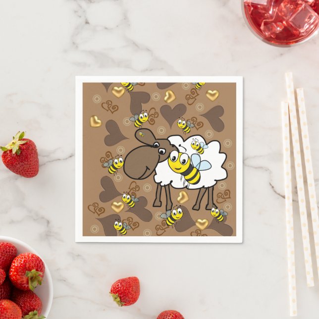 Pappra blöjor, fårbruna hjärtan pappersservett (Insitu)