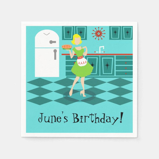 Pappra blöjor för anpassade Retro Kitchen Pappersservett (Framsidan)