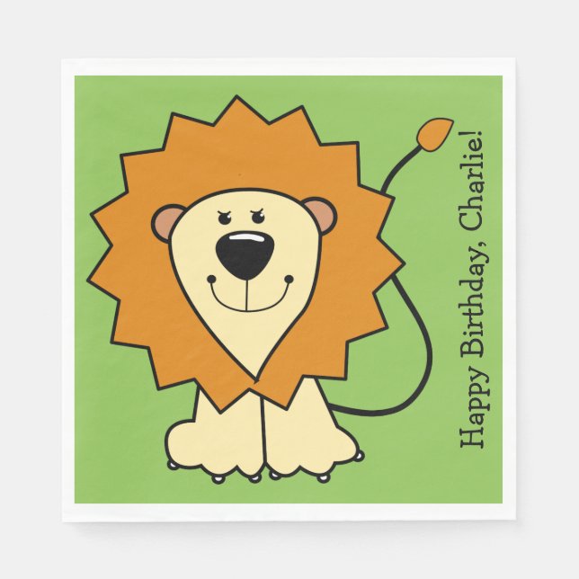 pappra blöjor för anpassningsbar av lejona illustr pappersservett (Framsidan)