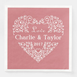 Pappra blöjor för anpassningsbar av prydnadshjärta pappersservett