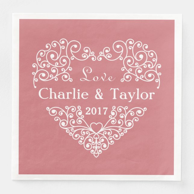 Pappra blöjor för anpassningsbar av prydnadshjärta pappersservett (Framsida)