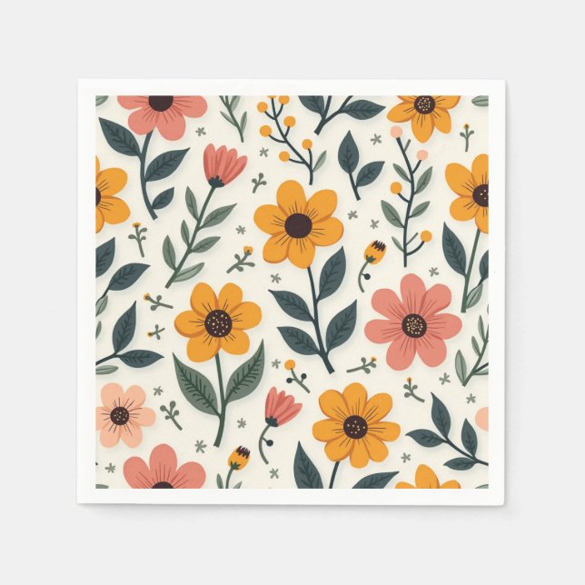 pappra blöjor för blommigt pappersservett (Framsidan)