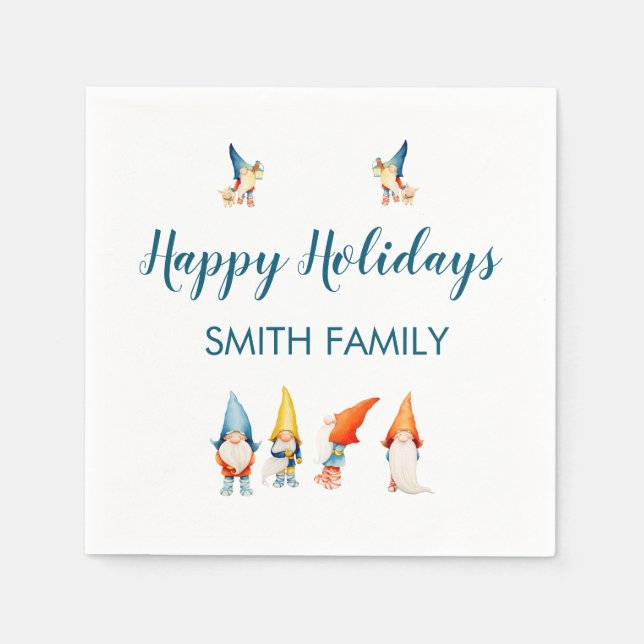 Pappra blöjor för Cute Jul Elves Pappersservett (Framsidan)