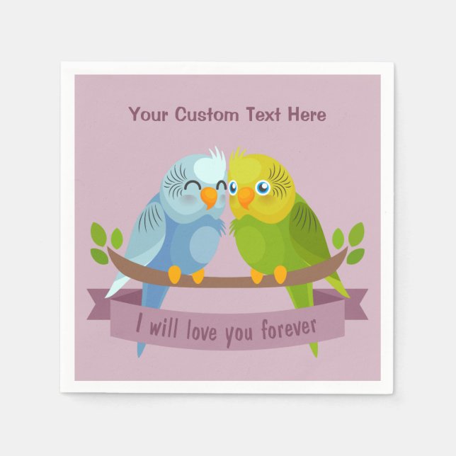 Pappra blöjor för Cute Love birds anpassningsbar Pappersservett (Framsidan)