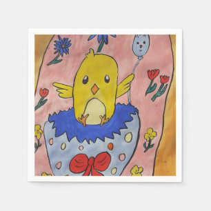 Pappra blöjor för Cute Påsk Chick Pappersservett