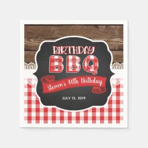 Pappra blöjor för daglig BBQ - röd Pappersservett