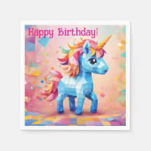 Pappra blöjor för färgämnet Unicorn Pinata Birthda