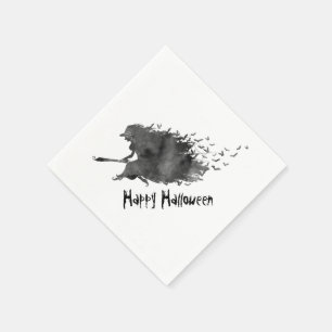 Pappra blöjor för flygande Witch Halloween Pappersservett