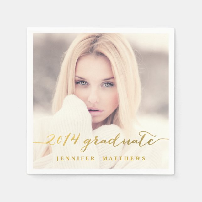 Pappra blöjor för guldfoto Studenten Pappersservett (Framsidan)