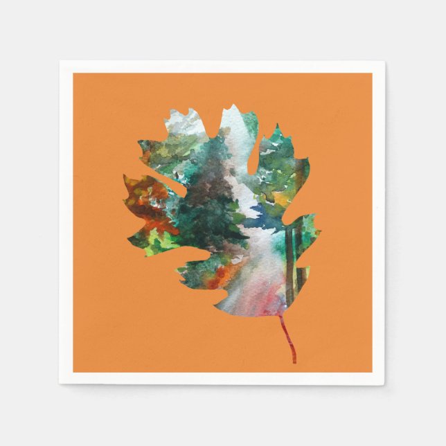 Pappra blöjor för hösten löv pappersservett (Framsidan)