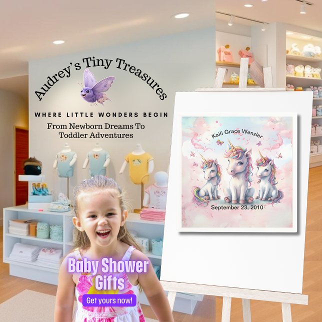 Pappra blöjor för Magic Unicorn Baby Shower Pappersservett (Skapare uppladdad)