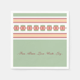 Pappra blöjor för söt Blommigt och Rand Grönt Pappersservett