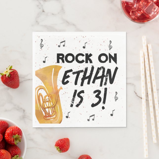 Pappra blöjor för Tuba Music Födelsedagsfest Pappersservett (Insitu)