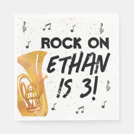 Pappra blöjor för Tuba Music Födelsedagsfest Pappersservett