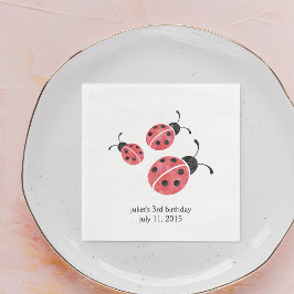Pappra blöjor för vattenfärg Ladybug  Napkins Pappersservett