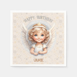 Pappra blöjor från Cute Jul Angel Birthday Namn Pappersservett
