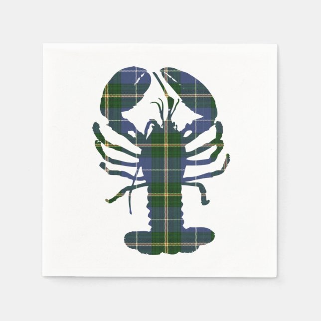 Pappra blöjor från Cute Lobster tartan Nautisk str Pappersservett (Framsidan)