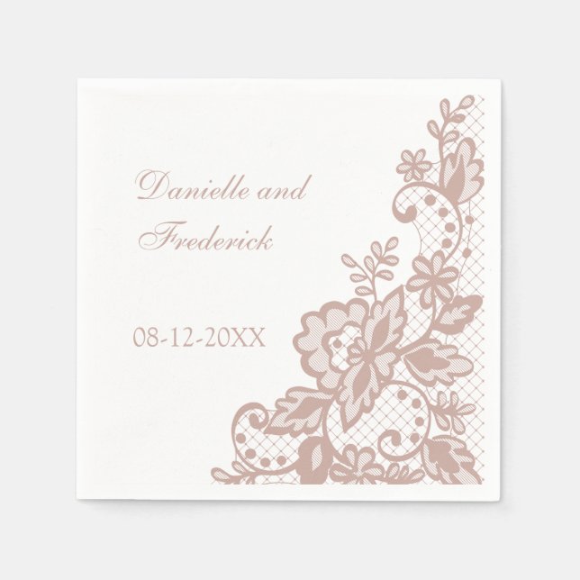 Pappra blöjor från Dusty ro bröllop Pappersservett (Framsidan)