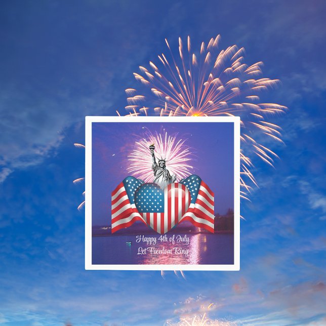 Pappra blöjor från lycklig 4 juli "Let Freedom Rin Pappersservett (Skapare uppladdad)