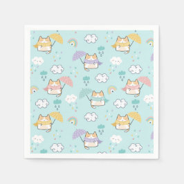 Pappra blöjor från Mönster i Cute Rainy Day Pappersservett