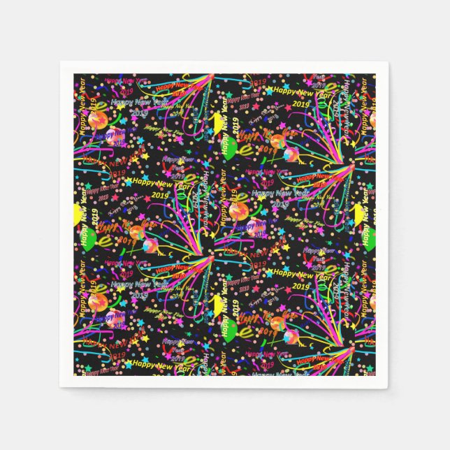 Pappra blöjor, Gott nytt år 2019 Pappersservett (Framsidan)