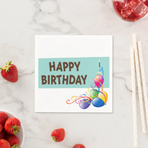 Pappra blöjor, Grattis på födelsedagen-ballonger Pappersservett