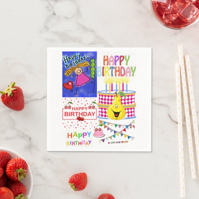 Pappra blöjor, Grattis på födelsedagen Polarna Pappersservett (Insitu)