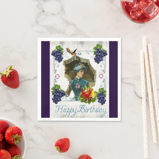 Pappra blöjor, Grattis på födelsedagen Victoriansk Pappersservett (Insitu)