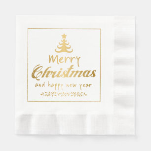 Pappra blöjor guld God jul Gott nytt år Pappersservett