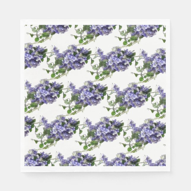 Pappra blöjor- Hydrangeas Napkins Pappersservett (Framsidan)
