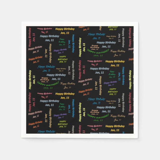 Pappra blöjor januari, 11 födelsedag pappersservett (Framsidan)