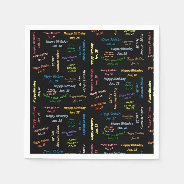Pappra blöjor januari, 28 födelsedagar pappersservett (Framsidan)