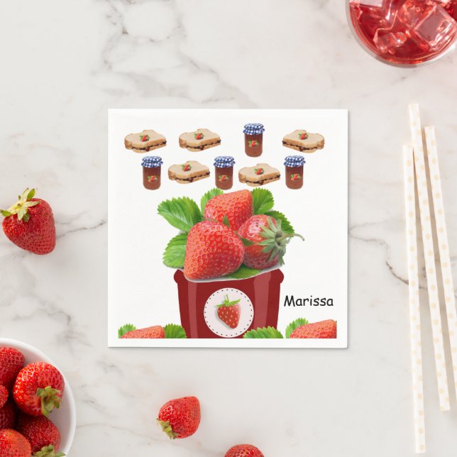 Pappra blöjor, jordgubbssmör från Sylt Pappersservett (Insitu)