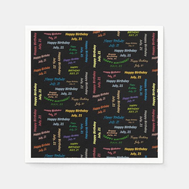 Pappra blöjor juli, 21 födelsedag pappersservett (Framsidan)
