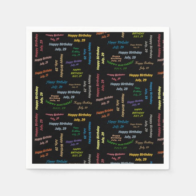 Pappra blöjor juli, 29 födelsedagar pappersservett (Framsidan)
