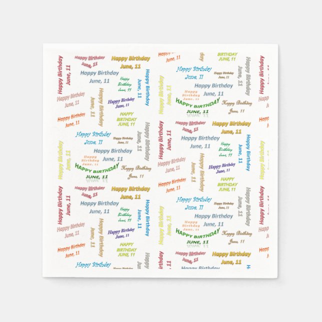 Pappra blöjor juni, 11 födelsedag pappersservett (Framsidan)