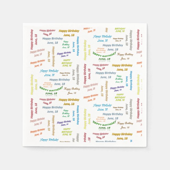 Pappra blöjor juni, 18 födelsedagar pappersservett (Framsidan)