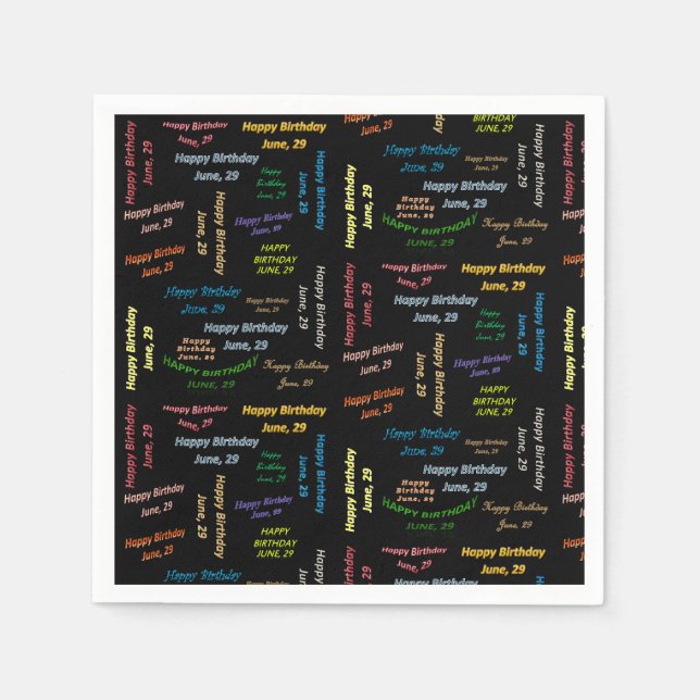 Pappra blöjor juni, 29:e födelsedagen pappersservett (Framsidan)