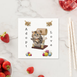 Pappra blöjor, kattunge Condo Adopt Kärlek Pappersservett